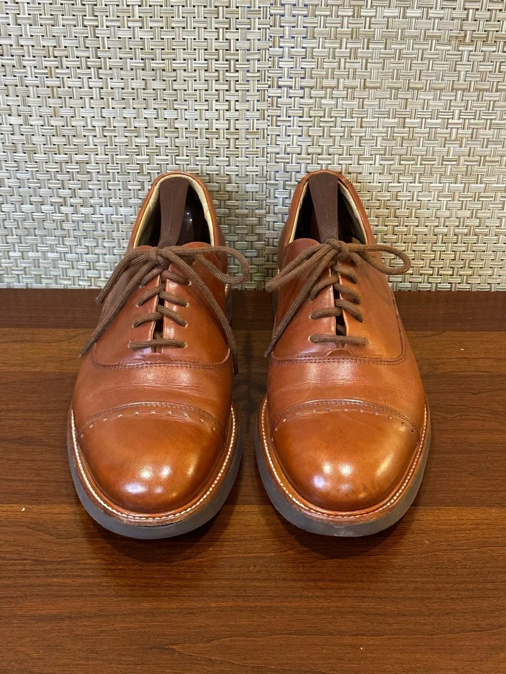 🌟HP🌟Samuel Hubbard Market Cap Dress Oxfords Whiskey Tan Cognac Leather PT 8W